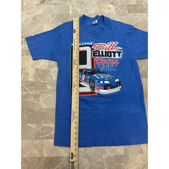 Vintage Bill Elliott Nascar T-Shirt Racing Mens Awesome Coors Light Large Blue - Picture 7 of 8